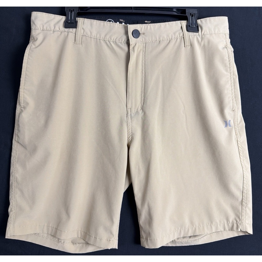 Hurley Golf Shorts Wicking Stretch Beige/Khaki Performance 9" INS Mens Size 34